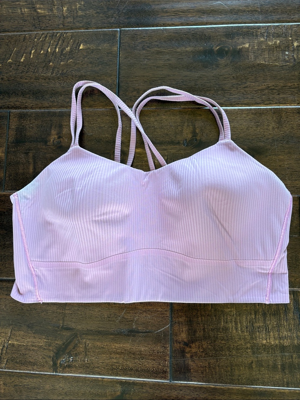 lululemon like a cloud longline bra light support, ribbed. Size 12.